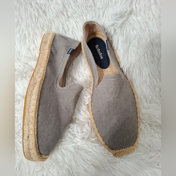 Soludos Men’s Espadrilles Sandal Gray Summer Platform Slip On Size 8 - Picture 2 of 12